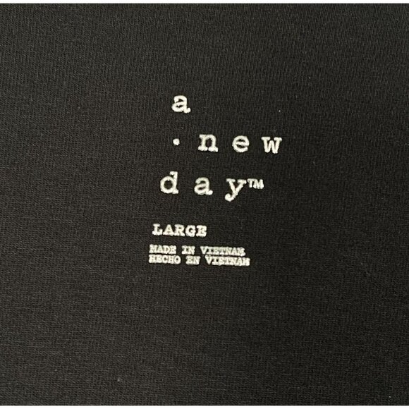 A New Day Women's Black V-Neck Double Layered Tee SIZE-LARGE - Picture 3 of 6